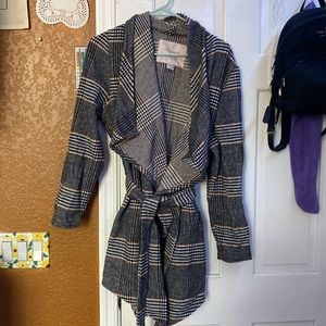 Size medium, grey and yellow/gold sweater by revamped